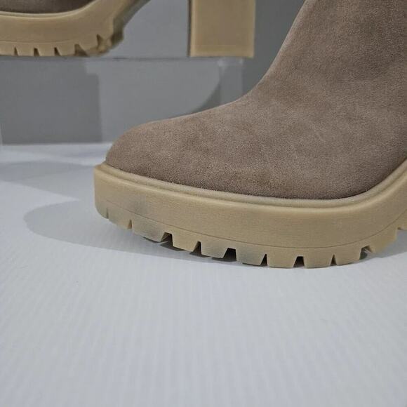 Dolce Vita Caster H20 Ankle Bootie Womens 10 Tan Suede Waterproof Platform Fall - Picture 3 of 16